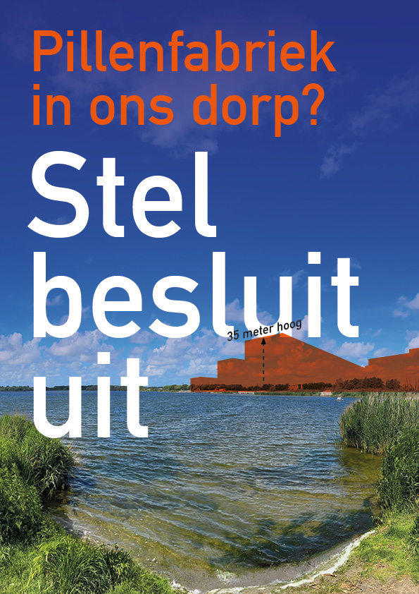 Poster Pillenfabriek 'Stel besluit uit'